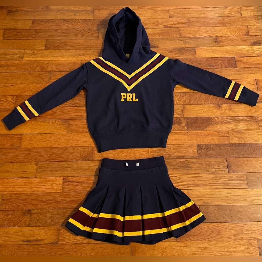 Polo by Ralph Lauren Navy and Yellow Girls Skirt Set